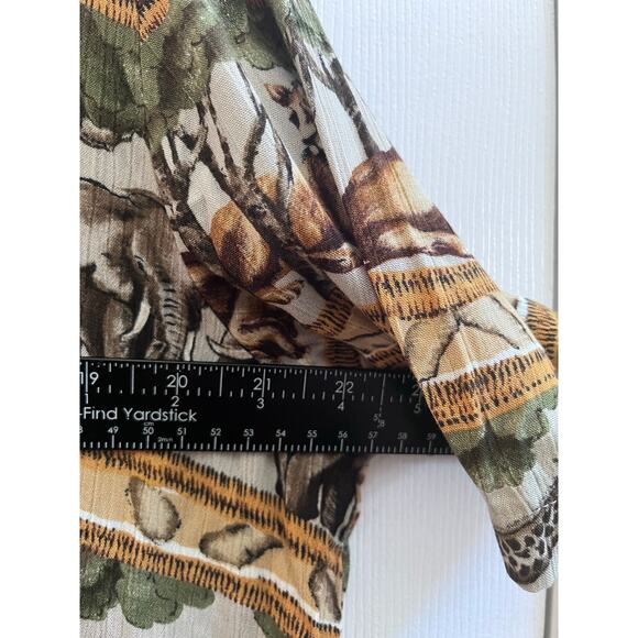 Alfred Dunner Animal Safari Print Button Up Short Sleeve Top Plus Size 16 USA - Picture 8 of 10